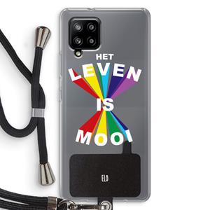 CaseCompany Het Leven Is Mooi: Samsung Galaxy A42 5G Transparant Hoesje met koord