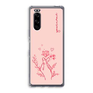 CaseCompany Giving Flowers: Sony Xperia 5 Transparant Hoesje