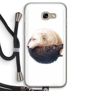 CaseCompany Yin Yang Wolves: Samsung Galaxy A5 (2017) Transparant Hoesje met koord