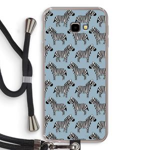 CaseCompany Zebra: Samsung Galaxy J4 Plus Transparant Hoesje met koord