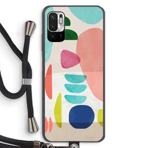 CaseCompany Bold Rounded Shapes: Xiaomi Redmi Note 10 5G Transparant Hoesje met koord