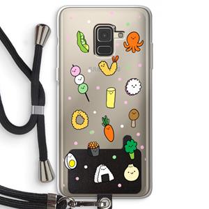 CaseCompany Happy bento friends: Samsung Galaxy A8 (2018) Transparant Hoesje met koord