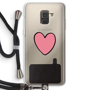 CaseCompany Hartje: Samsung Galaxy A8 (2018) Transparant Hoesje met koord