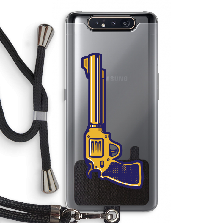 CaseCompany Pew Pew Pew: Samsung Galaxy A80 Transparant Hoesje met koord