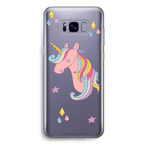 CaseCompany Roze eenhoorn: Samsung Galaxy S8 Plus Transparant Hoesje