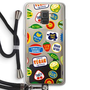 CaseCompany Fruitsticker: Samsung Galaxy A8 (2018) Transparant Hoesje met koord
