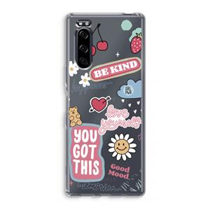 CaseCompany Positivity: Sony Xperia 5 Transparant Hoesje