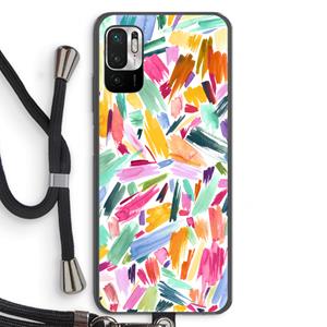 CaseCompany Watercolor Brushstrokes: Xiaomi Redmi Note 10 5G Transparant Hoesje met koord