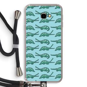 CaseCompany Kroko: Samsung Galaxy J4 Plus Transparant Hoesje met koord