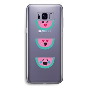 CaseCompany Smiley watermeloen: Samsung Galaxy S8 Plus Transparant Hoesje