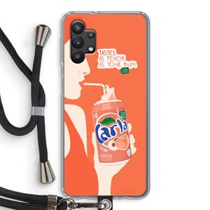 CaseCompany Peach please!: Samsung Galaxy A32 5G Transparant Hoesje met koord