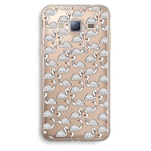 CaseCompany Zwanen: Samsung Galaxy J3 (2016) Transparant Hoesje