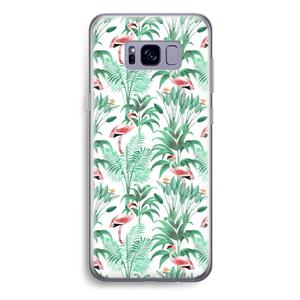 CaseCompany Flamingo bladeren: Samsung Galaxy S8 Plus Transparant Hoesje