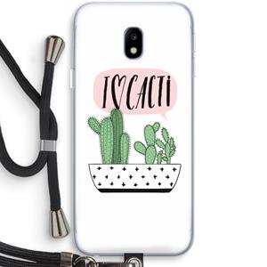 CaseCompany I love cacti: Samsung Galaxy J3 (2017) Transparant Hoesje met koord