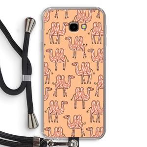 CaseCompany Kameel: Samsung Galaxy J4 Plus Transparant Hoesje met koord