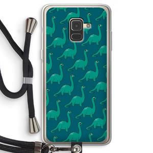 CaseCompany Diplodocus: Samsung Galaxy A8 (2018) Transparant Hoesje met koord