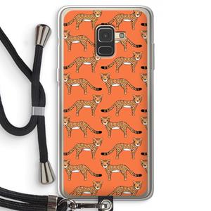 CaseCompany Cheetah: Samsung Galaxy A8 (2018) Transparant Hoesje met koord