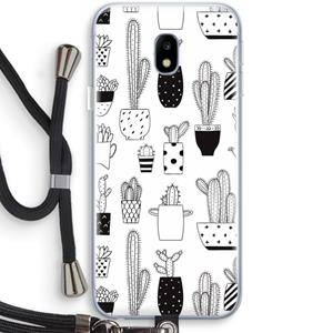 CaseCompany Cactusmotief: Samsung Galaxy J3 (2017) Transparant Hoesje met koord