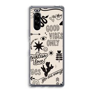 CaseCompany Good vibes: Sony Xperia 5 Transparant Hoesje