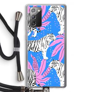 CaseCompany Tijger: Samsung Galaxy Note 20 / Note 20 5G Transparant Hoesje met koord