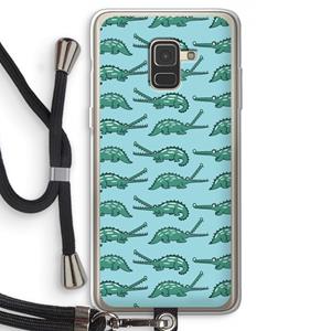 CaseCompany Kroko: Samsung Galaxy A8 (2018) Transparant Hoesje met koord