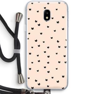 CaseCompany Kleine kattenkopjes: Samsung Galaxy J3 (2017) Transparant Hoesje met koord