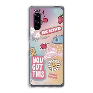 CaseCompany Positivity: Sony Xperia 5 Transparant Hoesje
