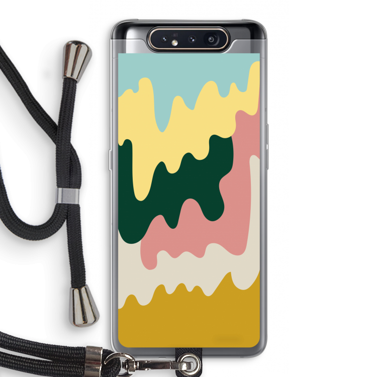 CaseCompany Baar B: Samsung Galaxy A80 Transparant Hoesje met koord