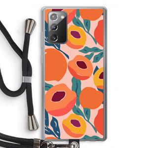 CaseCompany Perzik: Samsung Galaxy Note 20 / Note 20 5G Transparant Hoesje met koord