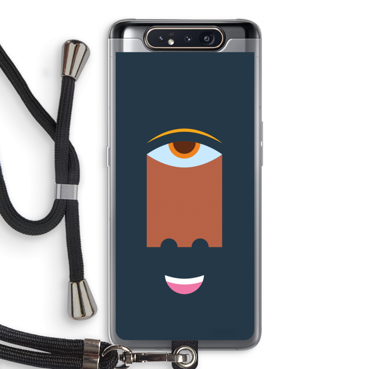CaseCompany Mono M: Samsung Galaxy A80 Transparant Hoesje met koord