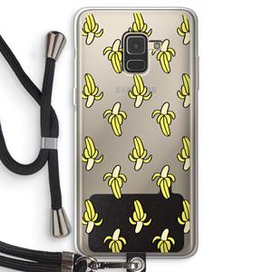 CaseCompany Bananas: Samsung Galaxy A8 (2018) Transparant Hoesje met koord