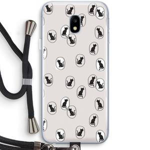 CaseCompany Miauw: Samsung Galaxy J3 (2017) Transparant Hoesje met koord