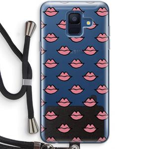CaseCompany Lipjes: Samsung Galaxy A6 (2018) Transparant Hoesje met koord