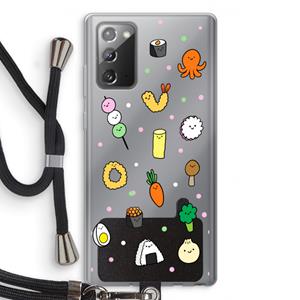 CaseCompany Happy bento friends: Samsung Galaxy Note 20 / Note 20 5G Transparant Hoesje met koord