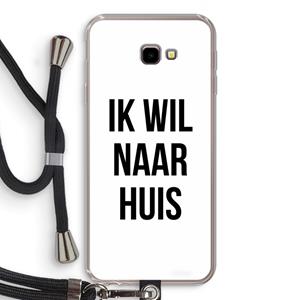 CaseCompany Ik wil naar huis: Samsung Galaxy J4 Plus Transparant Hoesje met koord