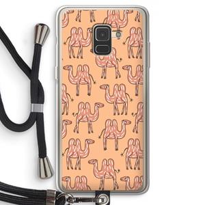 CaseCompany Kameel: Samsung Galaxy A8 (2018) Transparant Hoesje met koord