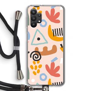 CaseCompany Abstract: Samsung Galaxy A32 5G Transparant Hoesje met koord