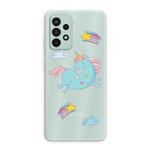 CaseCompany Vliegende eenhoorn: Samsung Galaxy A52s 5G Transparant Hoesje