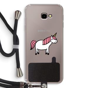 CaseCompany Eenhoorn: Samsung Galaxy J4 Plus Transparant Hoesje met koord