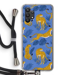 CaseCompany Luipaard: Samsung Galaxy A32 5G Transparant Hoesje met koord