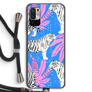 CaseCompany Tijger: Xiaomi Redmi Note 10 5G Transparant Hoesje met koord