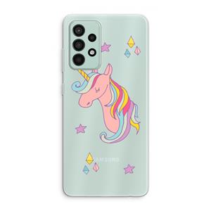 CaseCompany Roze eenhoorn: Samsung Galaxy A52s 5G Transparant Hoesje