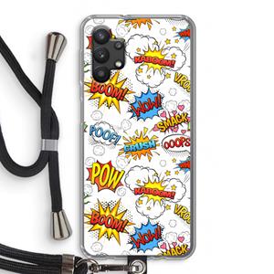 CaseCompany Pow Smack: Samsung Galaxy A32 5G Transparant Hoesje met koord