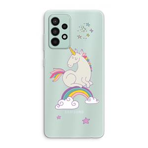 CaseCompany Regenboog eenhoorn: Samsung Galaxy A52s 5G Transparant Hoesje