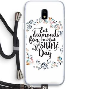 CaseCompany Diamonds: Samsung Galaxy J3 (2017) Transparant Hoesje met koord