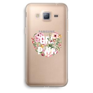 CaseCompany GRL PWR Flower: Samsung Galaxy J3 (2016) Transparant Hoesje