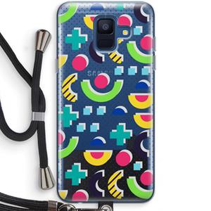 CaseCompany 8-bit N°1: Samsung Galaxy A6 (2018) Transparant Hoesje met koord