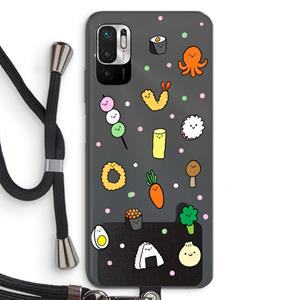 CaseCompany Happy bento friends: Xiaomi Redmi Note 10 5G Transparant Hoesje met koord