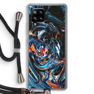 CaseCompany Black Unicorn: Samsung Galaxy A42 5G Transparant Hoesje met koord