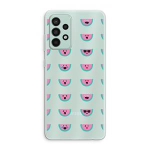 CaseCompany Smiley watermeloenprint: Samsung Galaxy A52s 5G Transparant Hoesje